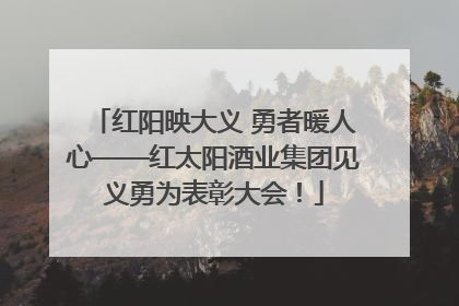红阳映大义 勇者暖人心——红太阳酒业集团见义勇为表彰大会！